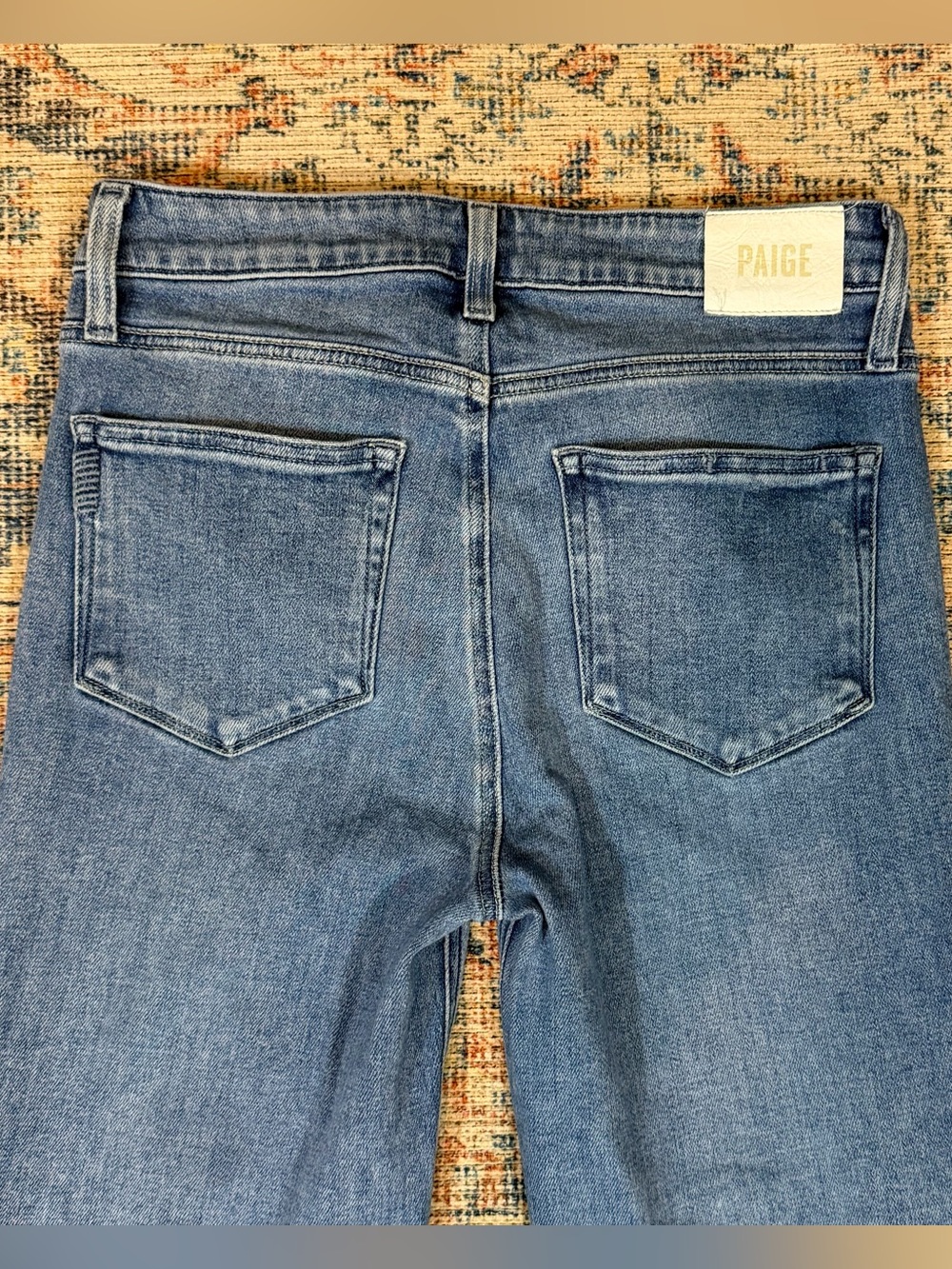 PAIGE Laurel Canyon Jeans 29 High Rise Flare Bootcut Medium Wash Stretch Denim - Picture 5 of 12
